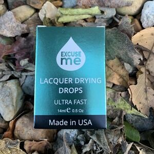 Excuse Me Lacquer Drying Drops Ultra Fast Nail Polish Dryer 0.5 Oz Made in USA